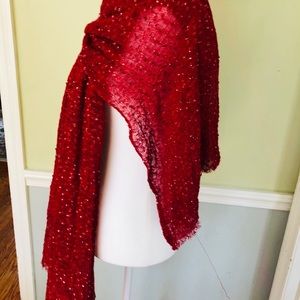 Red shimmering scarf